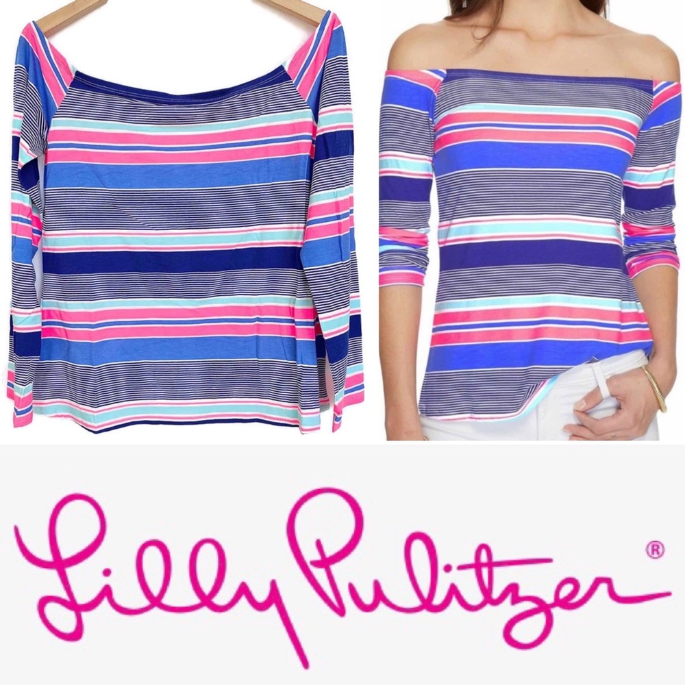 Lilly Pulitzer Audelia Off the Shoulder Top XL